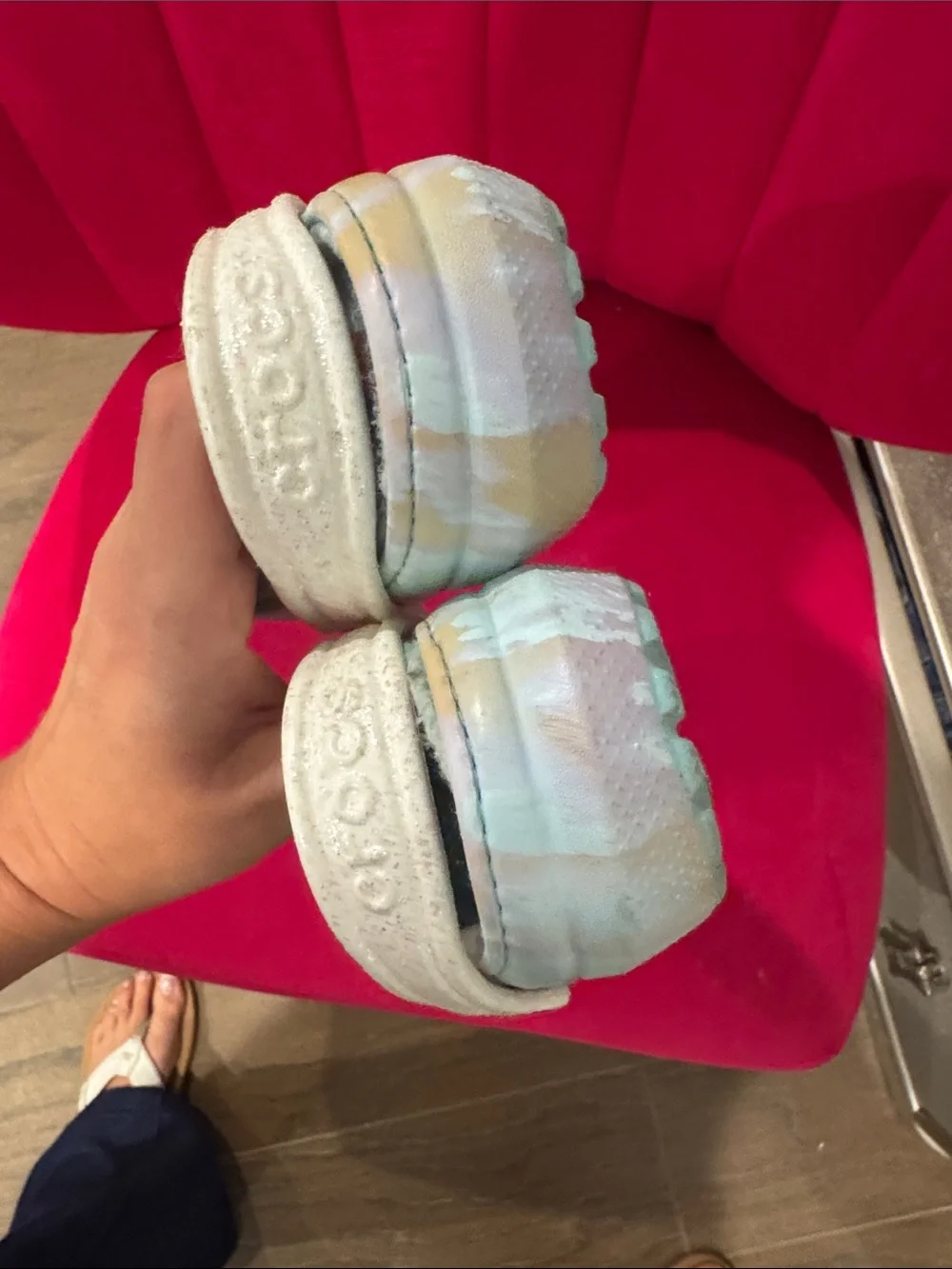 Kids Tie-Dye Clog Shoes in Pastel Rainbow